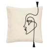 Funda De Cojín Visage Marfil Y Negro 40x40cm