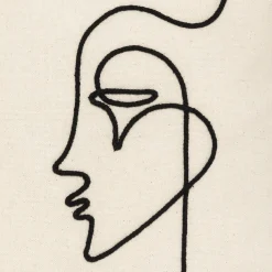 Funda De Cojín Visage Marfil Y Negro 40x40cm