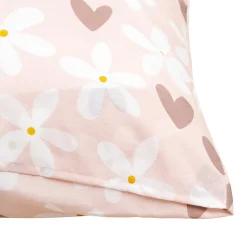Funda nórdica y almohada BILLIE rosa de algodón