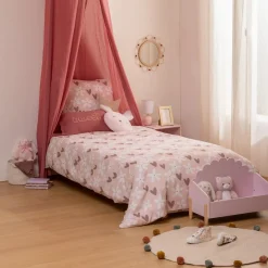 Funda nórdica y almohada BILLIE rosa de algodón