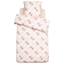 Funda nórdica y almohada BILLIE rosa de algodón
