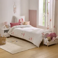 Funda nórdica y almohada TUFY rosa de algodón
