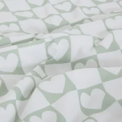 Funda nórdica y funda de cojín corazón 200x140cm