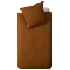 Funda nórdica y funda de cojín de gasa terracota