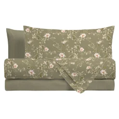 Funda nórdica y 2 fundas de almohada PAULINE verde