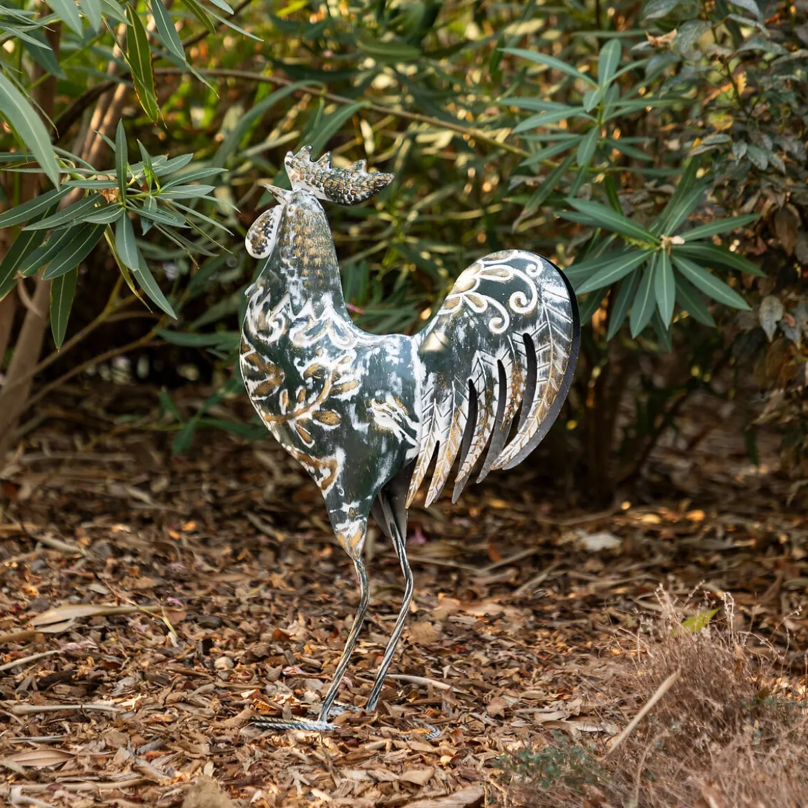 Gallo decorativo CONOR de metal 54cm