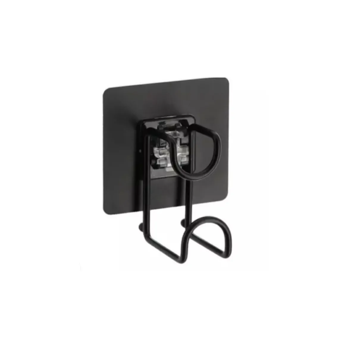 Gancho Para Baño De Metal Con Adesivo Negro