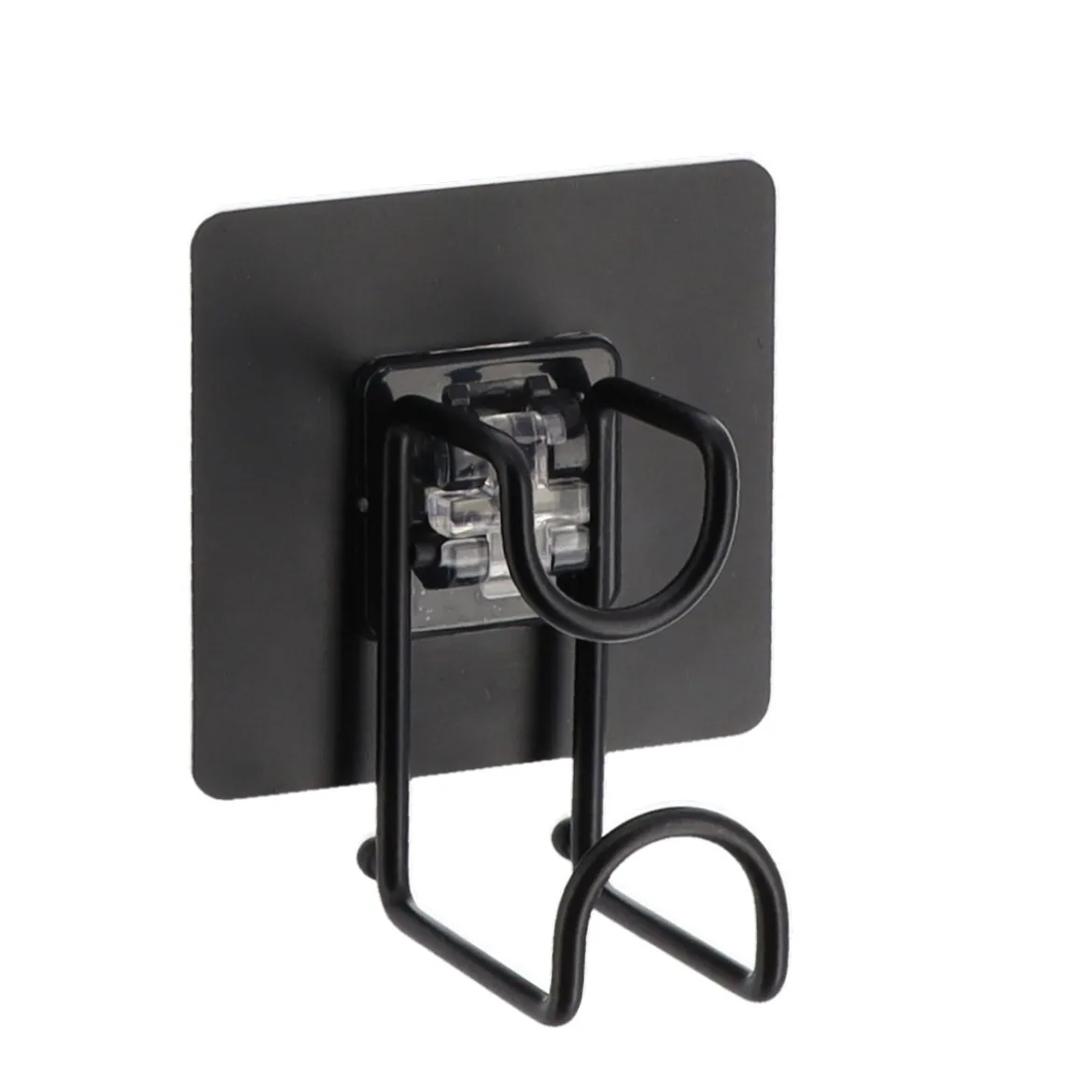 Gancho Para Baño De Metal Con Adesivo Negro