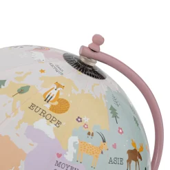 Globo terráqueo con animales rosa 20cm
