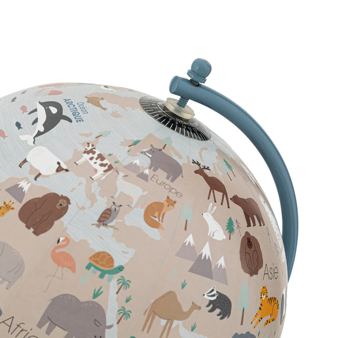 Gloco terráqueo con animales azul 20cm