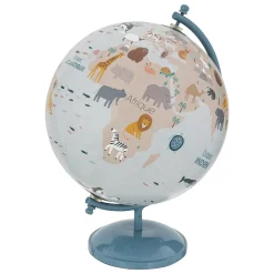 Gloco terráqueo con animales azul 20cm