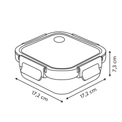 Hermético cuadrado CLIPEATPLUS 0,75L