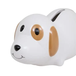 Hucha perro blanco y marrón 7cm