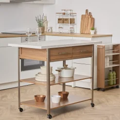 Isla de cocina COME marrón de mdf