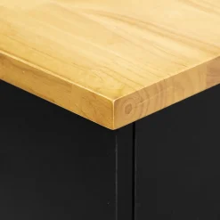 Isla de cocina de madera con ruedas