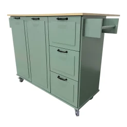 Isla de cocina DOMUS verde extensible