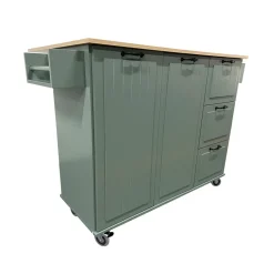 Isla de cocina DOMUS verde extensible