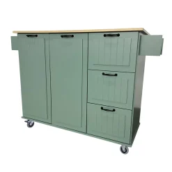Isla de cocina DOMUS verde extensible
