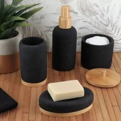 Jabonera de baño efecto malla negra
