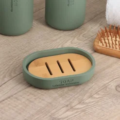 Jabonera de baño verde caqui