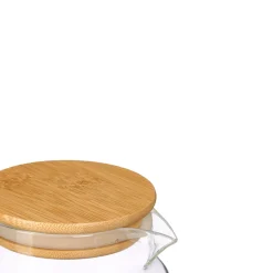 Jarra redonda con tapa bambú 1.2L