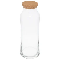 Jarra SLIM de vidrio con tapa de corcho 1l