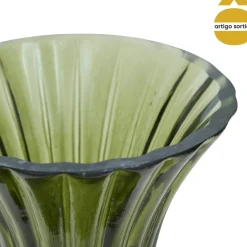 Jarrón acanalado BELLI de vidrio 20cm