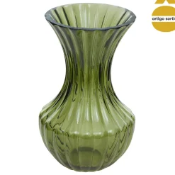 Jarrón acanalado BELLI de vidrio 20cm
