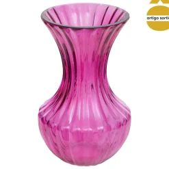 Jarrón acanalado BELLI de vidrio 20cm