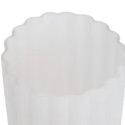 Jarrón acanalado FLEUR DE ROSE blanco 28cm