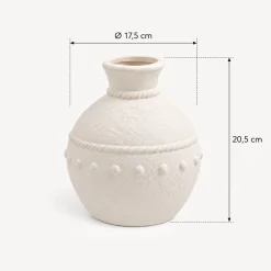 Jarrón blanco de cerámica 20cm