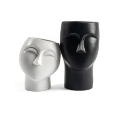 Jarrón Cerámica Figura Rostro 17x17x24Cm