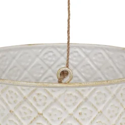 Jarrón colgante TINO de metal blanco 40cm