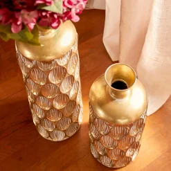 Jarrón con textura BELLI dorado 41cm