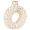 Jarrón De Cerámica Blanca Con Lunares Negros 30cm