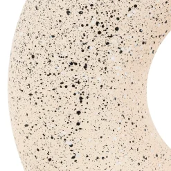 Jarrón De Cerámica Blanca Con Lunares Negros 30cm