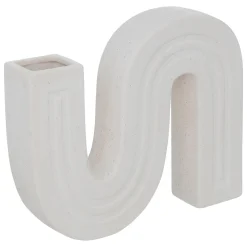 Jarrón De Cerámica Blanca 21x5x24.8Cm