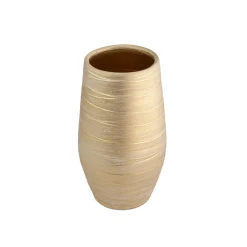 Jarrón De Cerámica Dorado 40Cm