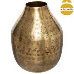 Jarrón De Metal Dorado Oasis 14Cm