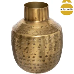 Jarrón De Metal Dorado Oasis 14Cm