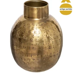 Jarrón De Metal Dorado Oasis 14Cm