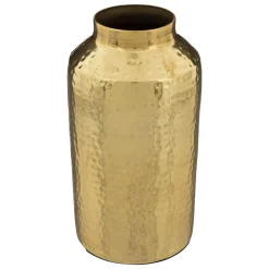 Jarrón De Metal Dorado 10x19Cm