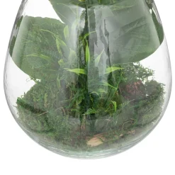 Jarrón de vidrio con plantas artificiales CARAVANE