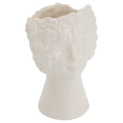 Jarrón figura mujer FLEUR DE ROSE blanco 21cm