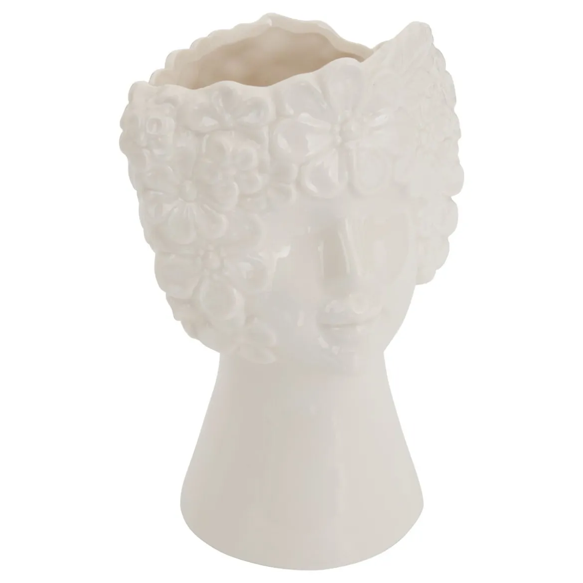 Jarrón figura mujer FLEUR DE ROSE blanco 21cm