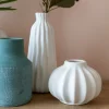 Jarrón globo blanco de cerámica 18cm