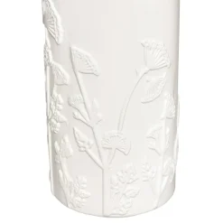 Jarrón MIND blanco con flores 3d 25cm