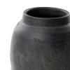 Jarrón negro areia de cerámica 22cm.