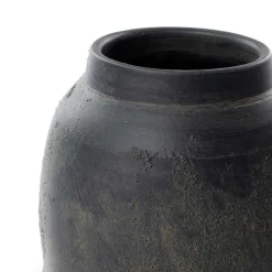 Jarrón negro areia de cerámica 22cm.