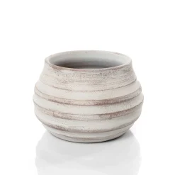 Jarrón onda gris de barro 17cm